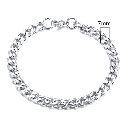 CUBAN LINK BRACELET 7MM - SILVER