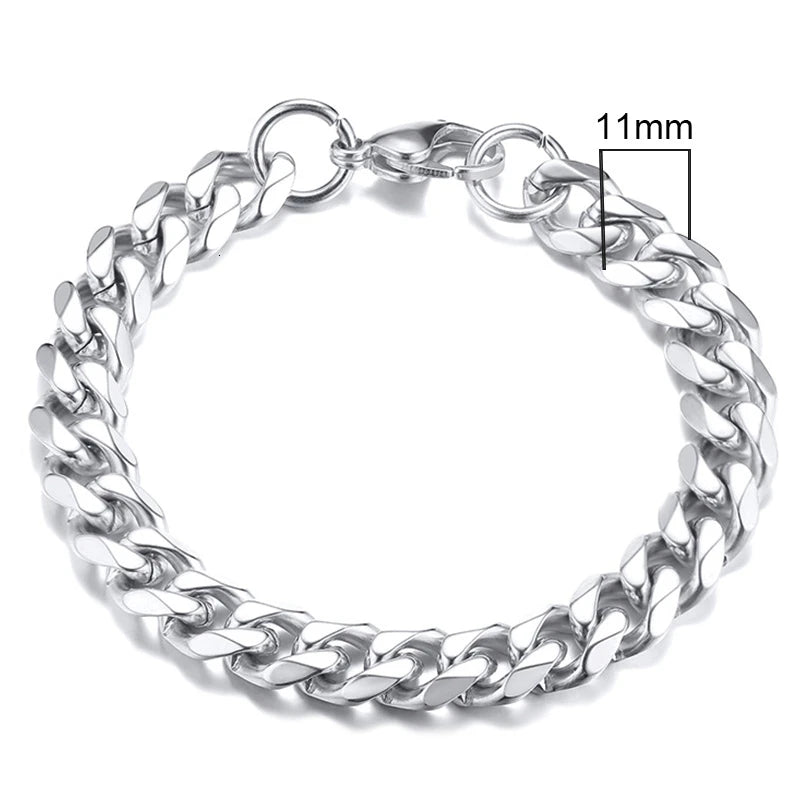 CUBAN LINK BRACELET 11MM - SILVER