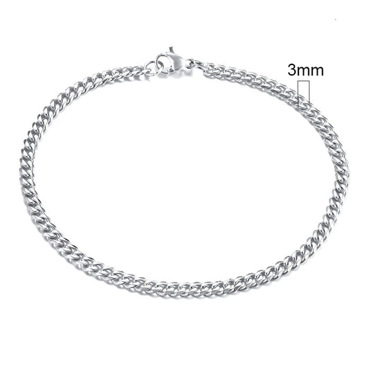 CUBAN LINK BRACELET 3MM - SILVER